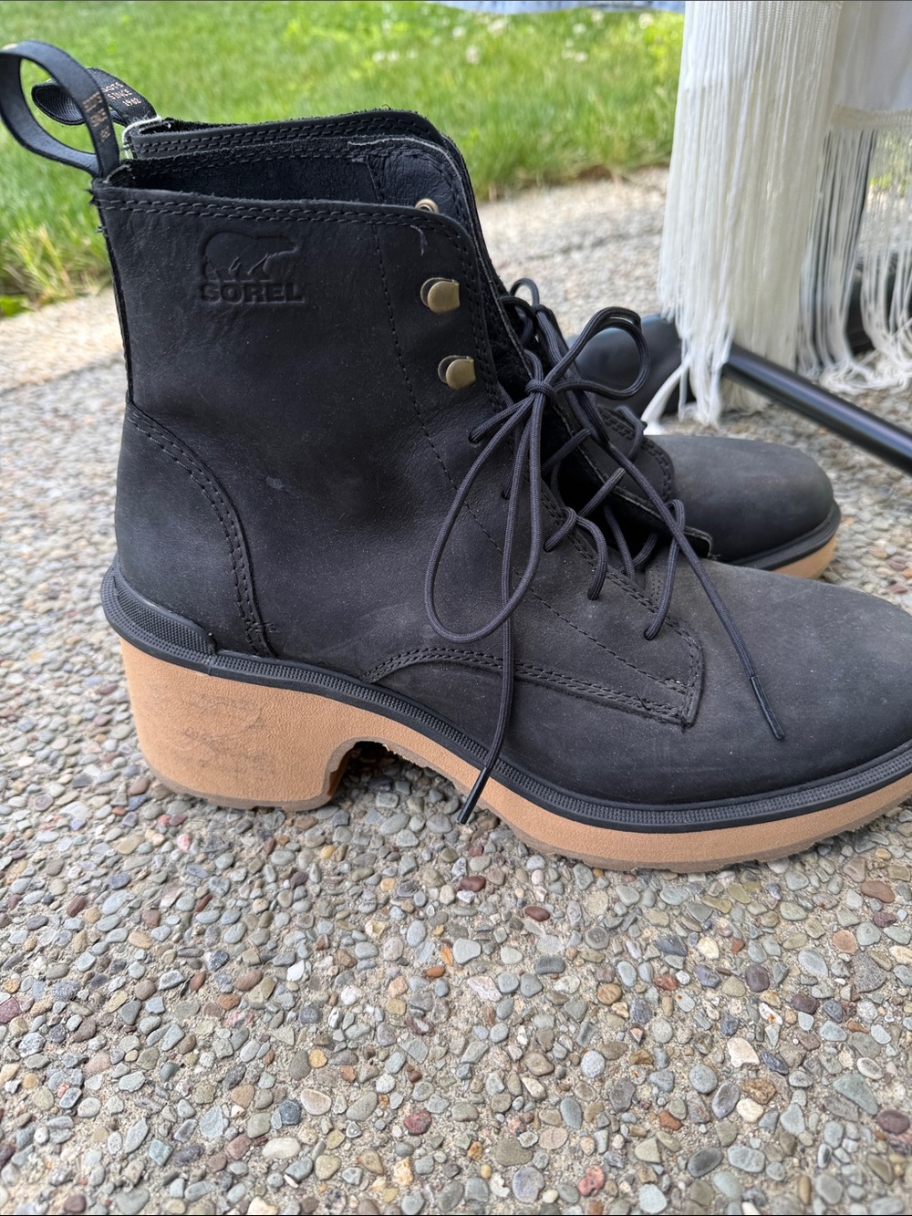 Sorel Black High Line Lace-Up Ankle Boots - Picture 3 of 4